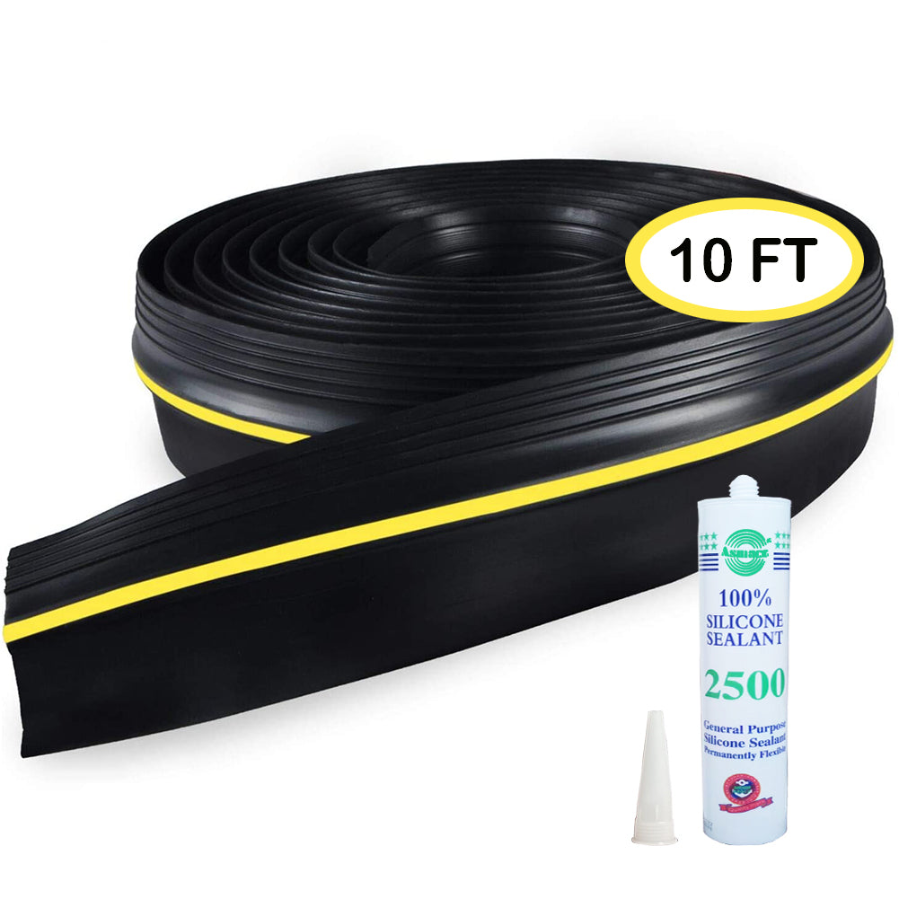 Universal Garage Door Bottom Threshold Seal Strip, with Sealant/Adhesive (10 feet and 20 feet)