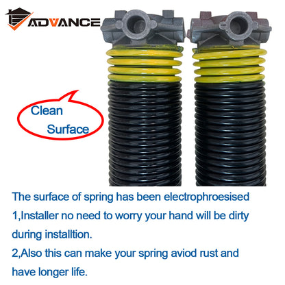 Pair of 2" Garage Door Torsion Springs with Non-Slip Winding Bars