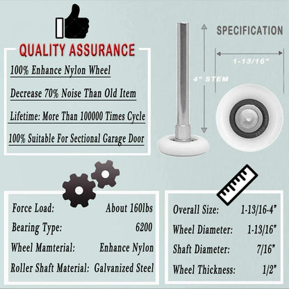 Garage Door Roller/Hinge/Top Bracket/Wire Rope (for 7' Height Doors)