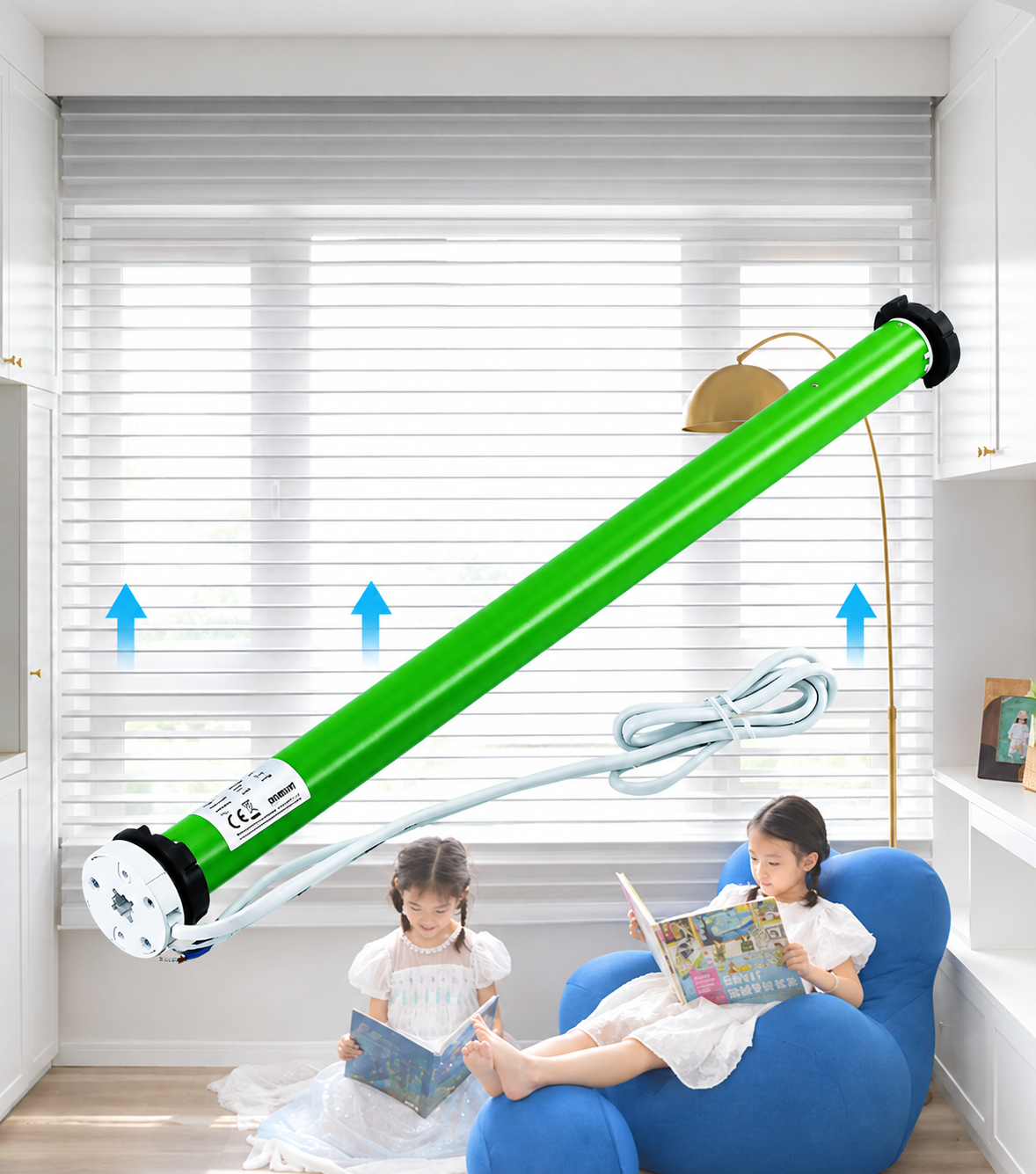 Tubular Motor Blinds Kit, Roller Blind with Remote Control,Smart Blinds for Windows
