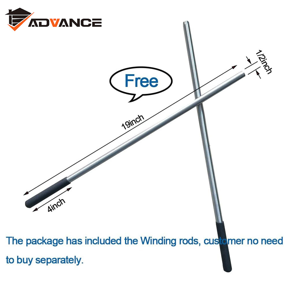 Pair of 2" Garage Door Torsion Springs with Non-Slip Winding Bars